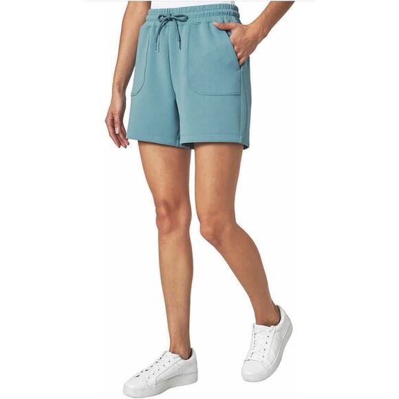 NEW Mondetta Scuba Shorts Womens Large 12/14 Adriatic Blue Ribbed Pull-On - Picture 1 of 9